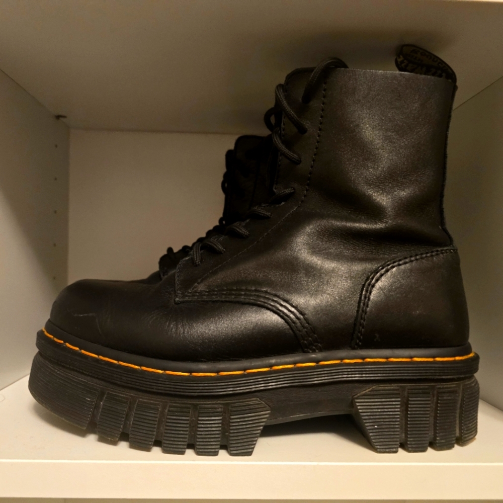 Dr. Martens Audrick nappa leather platform ankle boots.